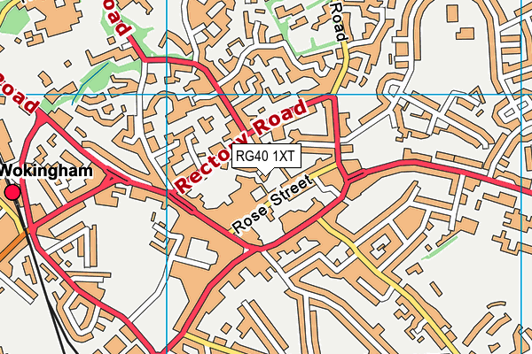 RG40 1XT map - OS VectorMap District (Ordnance Survey)