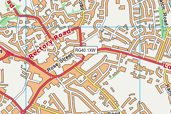 RG40 1XW map - OS VectorMap District (Ordnance Survey)