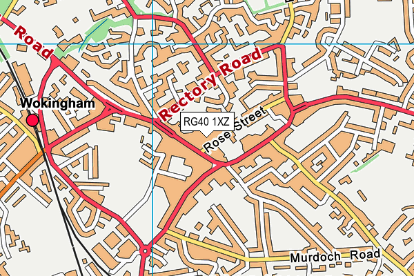 RG40 1XZ map - OS VectorMap District (Ordnance Survey)