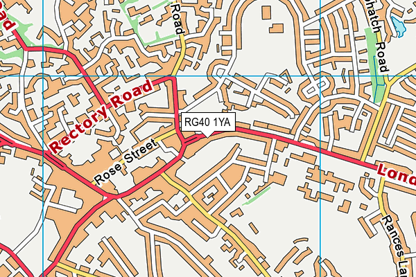 RG40 1YA map - OS VectorMap District (Ordnance Survey)