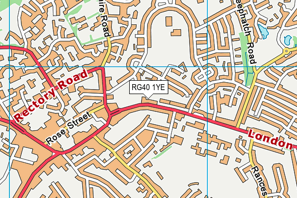 RG40 1YE map - OS VectorMap District (Ordnance Survey)