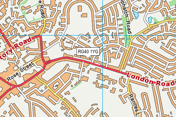 RG40 1YG map - OS VectorMap District (Ordnance Survey)