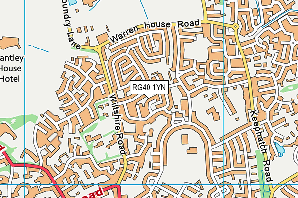 RG40 1YN map - OS VectorMap District (Ordnance Survey)