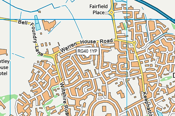 RG40 1YP map - OS VectorMap District (Ordnance Survey)