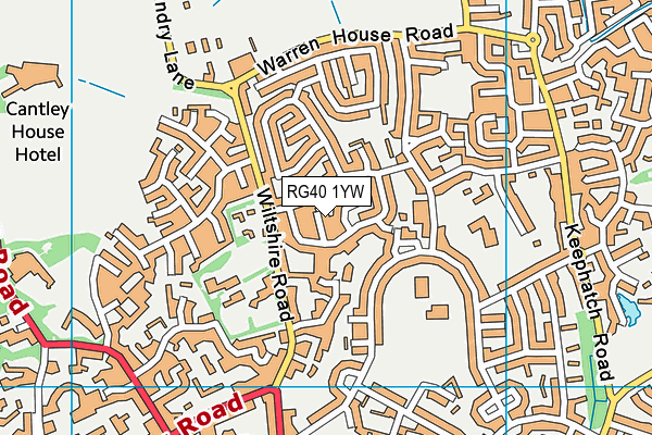 RG40 1YW map - OS VectorMap District (Ordnance Survey)