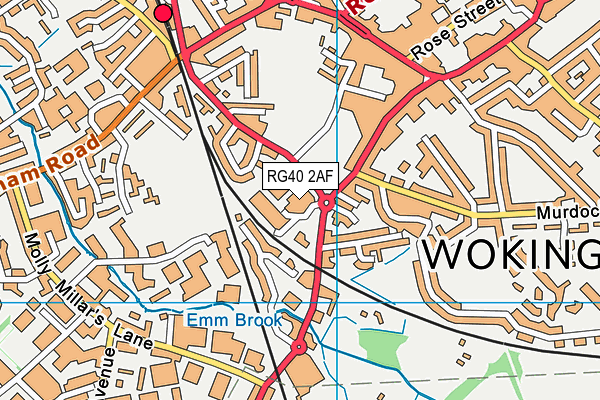 Wokingham Leisure Centre @ Carnival Hub map (RG40 2AF) - OS VectorMap District (Ordnance Survey)