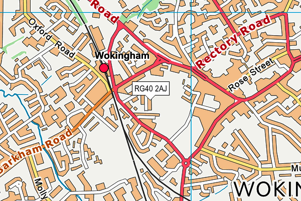 RG40 2AJ map - OS VectorMap District (Ordnance Survey)