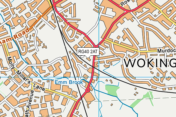 RG40 2AT map - OS VectorMap District (Ordnance Survey)