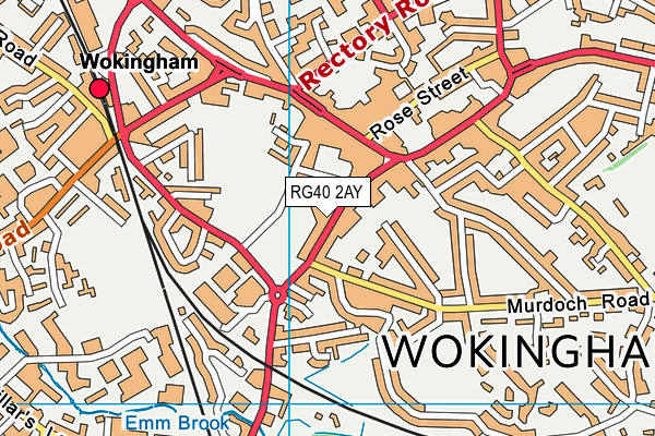 RG40 2AY map - OS VectorMap District (Ordnance Survey)