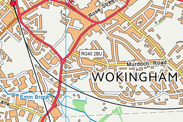 RG40 2BU map - OS VectorMap District (Ordnance Survey)