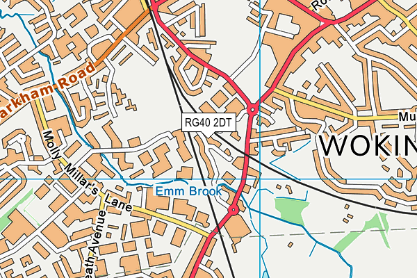 RG40 2DT map - OS VectorMap District (Ordnance Survey)