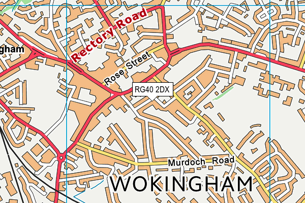 RG40 2DX map - OS VectorMap District (Ordnance Survey)