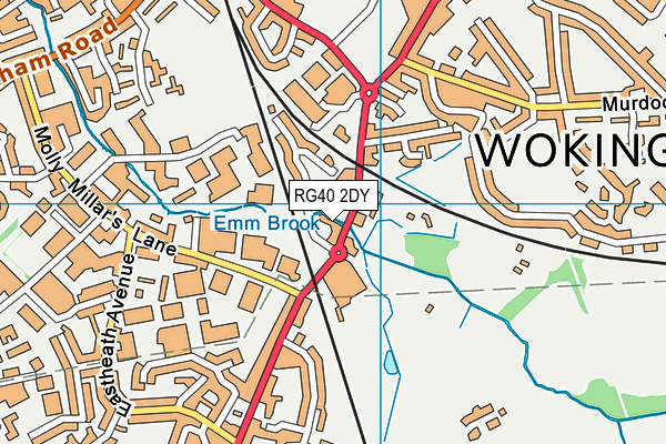 RG40 2DY map - OS VectorMap District (Ordnance Survey)