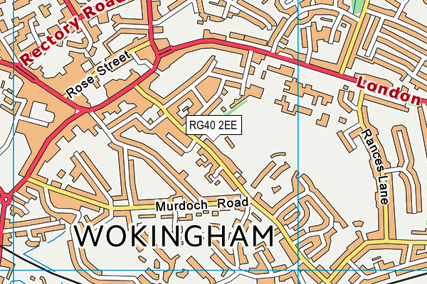 RG40 2EE map - OS VectorMap District (Ordnance Survey)