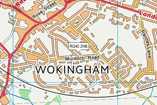 RG40 2HB map - OS VectorMap District (Ordnance Survey)