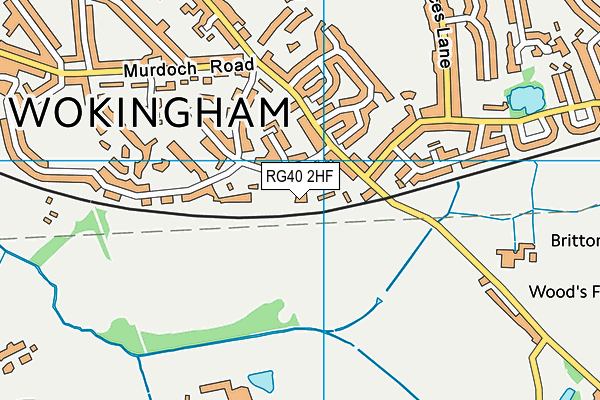 RG40 2HF map - OS VectorMap District (Ordnance Survey)