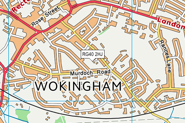 RG40 2HJ map - OS VectorMap District (Ordnance Survey)