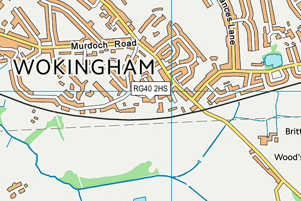 RG40 2HS map - OS VectorMap District (Ordnance Survey)