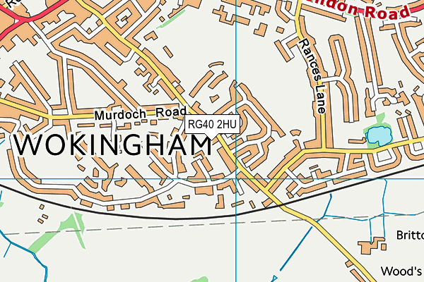 RG40 2HU map - OS VectorMap District (Ordnance Survey)