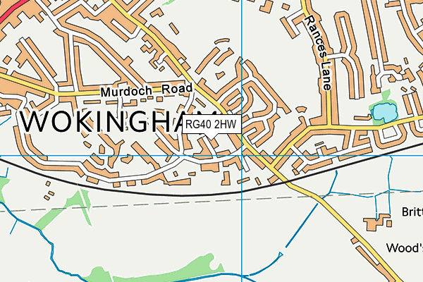 RG40 2HW map - OS VectorMap District (Ordnance Survey)