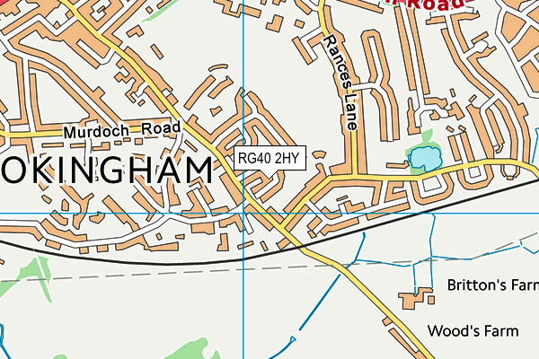 RG40 2HY map - OS VectorMap District (Ordnance Survey)