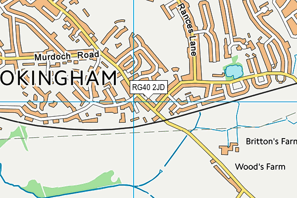 RG40 2JD map - OS VectorMap District (Ordnance Survey)