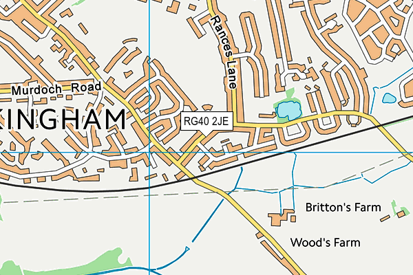 RG40 2JE map - OS VectorMap District (Ordnance Survey)