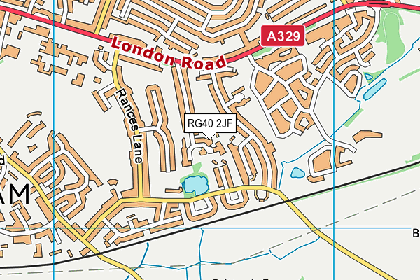 RG40 2JF map - OS VectorMap District (Ordnance Survey)