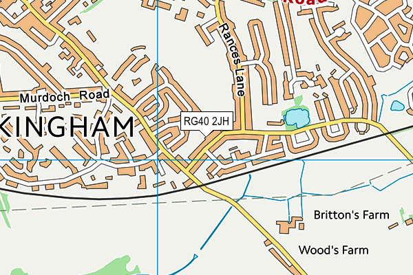 RG40 2JH map - OS VectorMap District (Ordnance Survey)