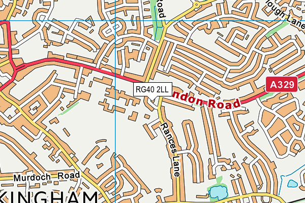 RG40 2LL map - OS VectorMap District (Ordnance Survey)