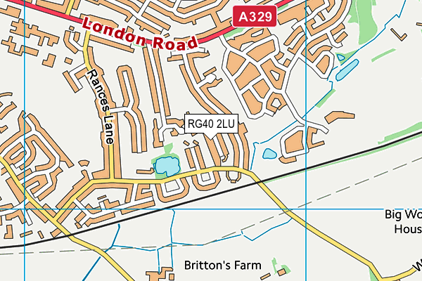 RG40 2LU map - OS VectorMap District (Ordnance Survey)