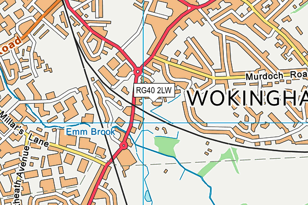 RG40 2LW map - OS VectorMap District (Ordnance Survey)