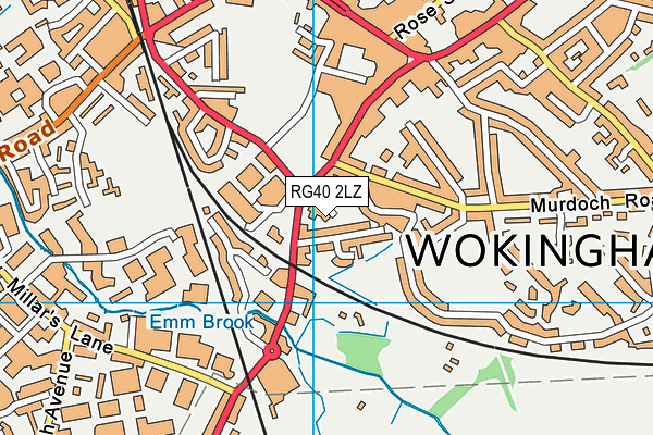 RG40 2LZ map - OS VectorMap District (Ordnance Survey)