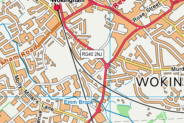 RG40 2NJ map - OS VectorMap District (Ordnance Survey)