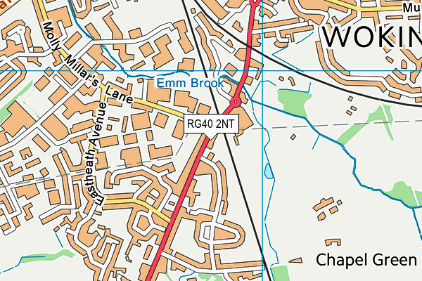 RG40 2NT map - OS VectorMap District (Ordnance Survey)