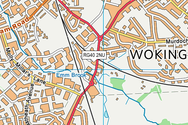 RG40 2NU map - OS VectorMap District (Ordnance Survey)