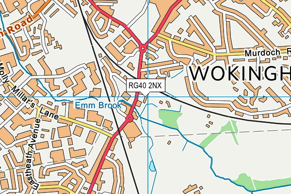 RG40 2NX map - OS VectorMap District (Ordnance Survey)