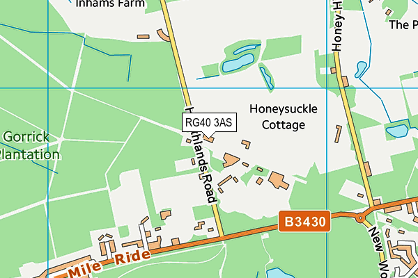 RG40 3AS map - OS VectorMap District (Ordnance Survey)