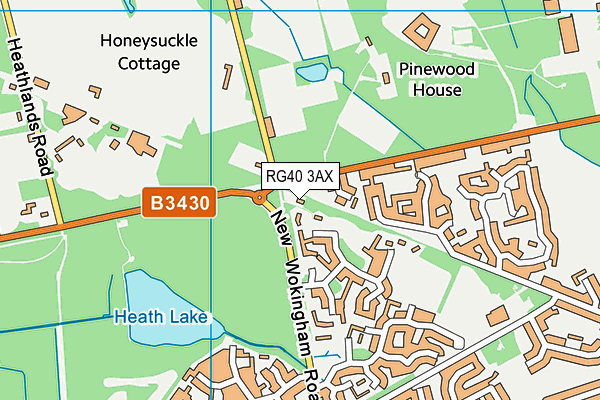 RG40 3AX map - OS VectorMap District (Ordnance Survey)