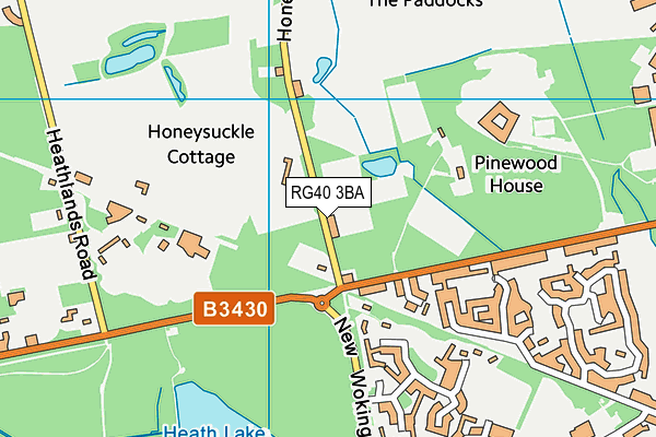 RG40 3BA map - OS VectorMap District (Ordnance Survey)