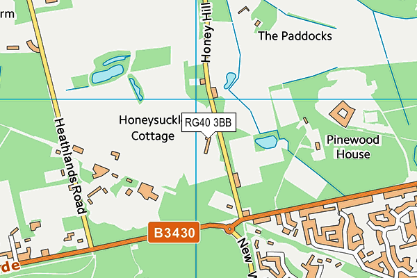 RG40 3BB map - OS VectorMap District (Ordnance Survey)