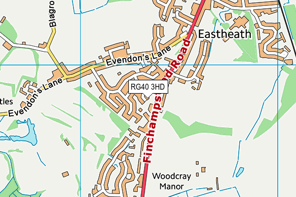 Evendons Primary School map (RG40 3HD) - OS VectorMap District (Ordnance Survey)