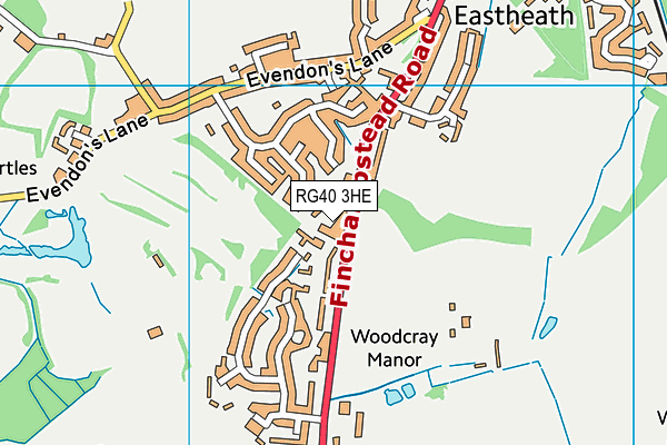 RG40 3HE map - OS VectorMap District (Ordnance Survey)