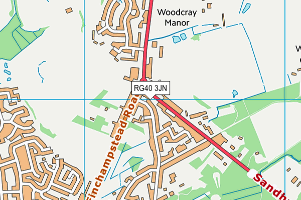 RG40 3JN map - OS VectorMap District (Ordnance Survey)