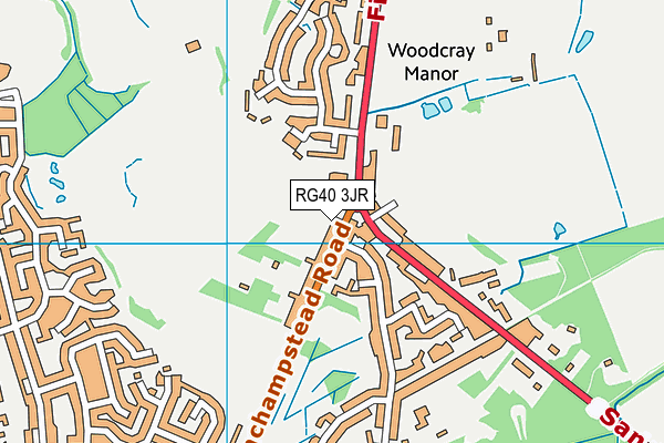 RG40 3JR map - OS VectorMap District (Ordnance Survey)