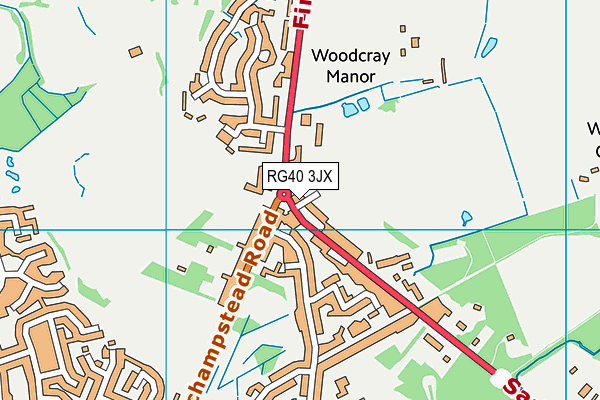 RG40 3JX map - OS VectorMap District (Ordnance Survey)