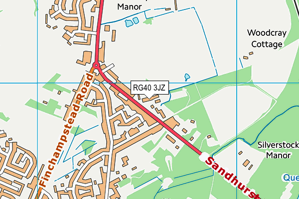 RG40 3JZ map - OS VectorMap District (Ordnance Survey)