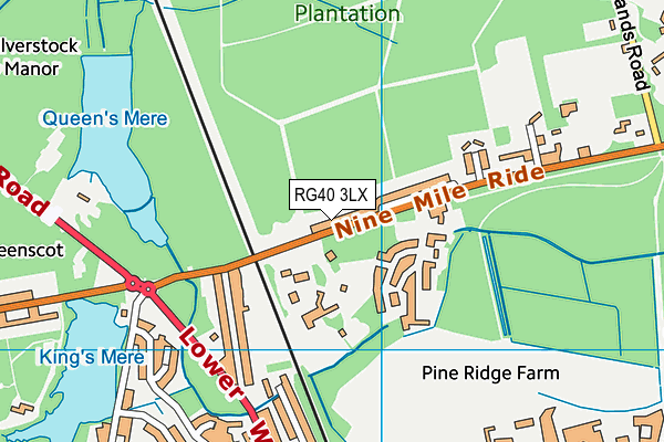 RG40 3LX map - OS VectorMap District (Ordnance Survey)