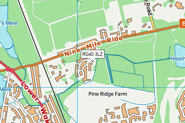 RG40 3LZ map - OS VectorMap District (Ordnance Survey)