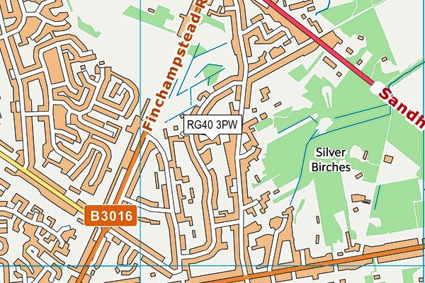 RG40 3PW map - OS VectorMap District (Ordnance Survey)
